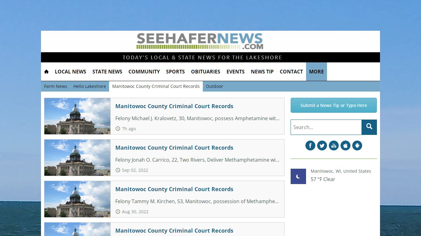 Manitowoc County Criminal Court Records | Seehafer News